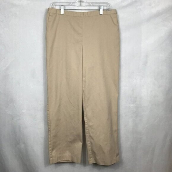 Alfred Dunner Pants Womens 16 Beige Elastic Grandmacore Vintage Cottagecore - Picture 1 of 12
